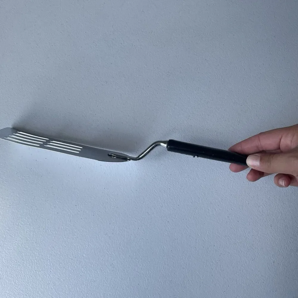 Ekco Vtg. Chromium Plated Spatula Turner Flipper Black USA Cooking Utensil 12.5